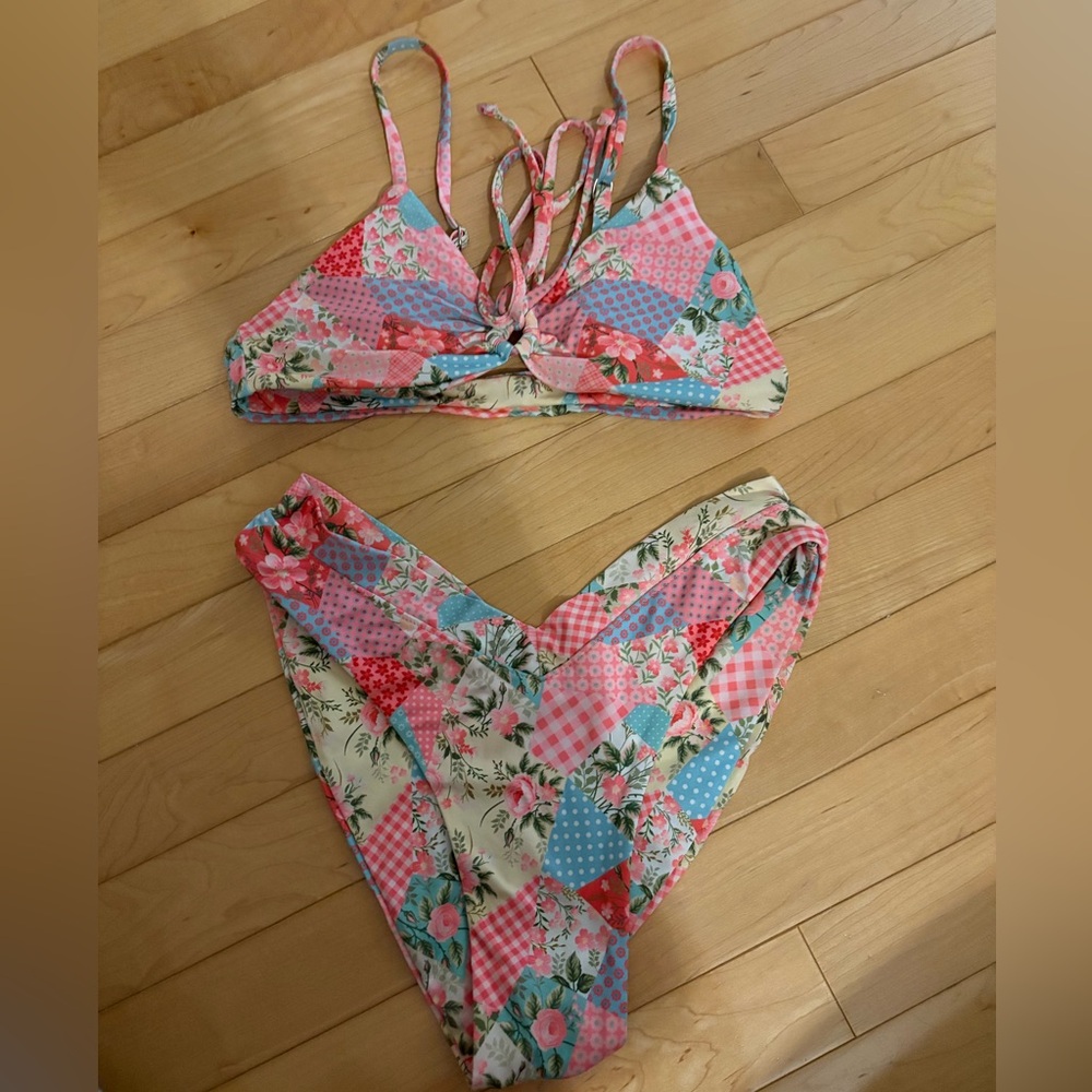 One one swimwear Floral Patchwork Bikini Set